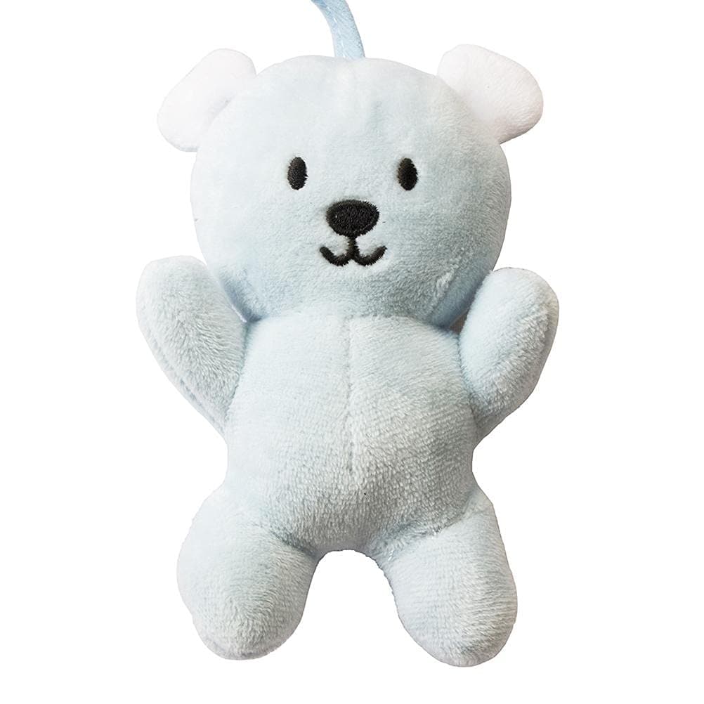 Dpofirs Cute Elephant Hanging Toy for Stroller | Educational Spiral Plush with Mirror for Infant Car Seat & Crib (blue)