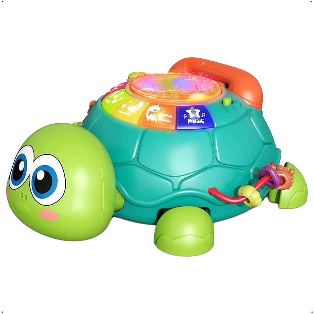 Joyzzz Musical Turtle, Infant Light Up Music Toy for Tummy Time, Educational Montessori Toy with Sound for Ages 6-18 Months