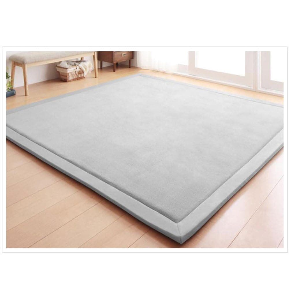 Coral Velvet Area Rugs Play Mat Carpet for Nursery Baby Toddler Children Kids Room, Yoga Mat Exercise Pad (Gray, 180 x 200cm)