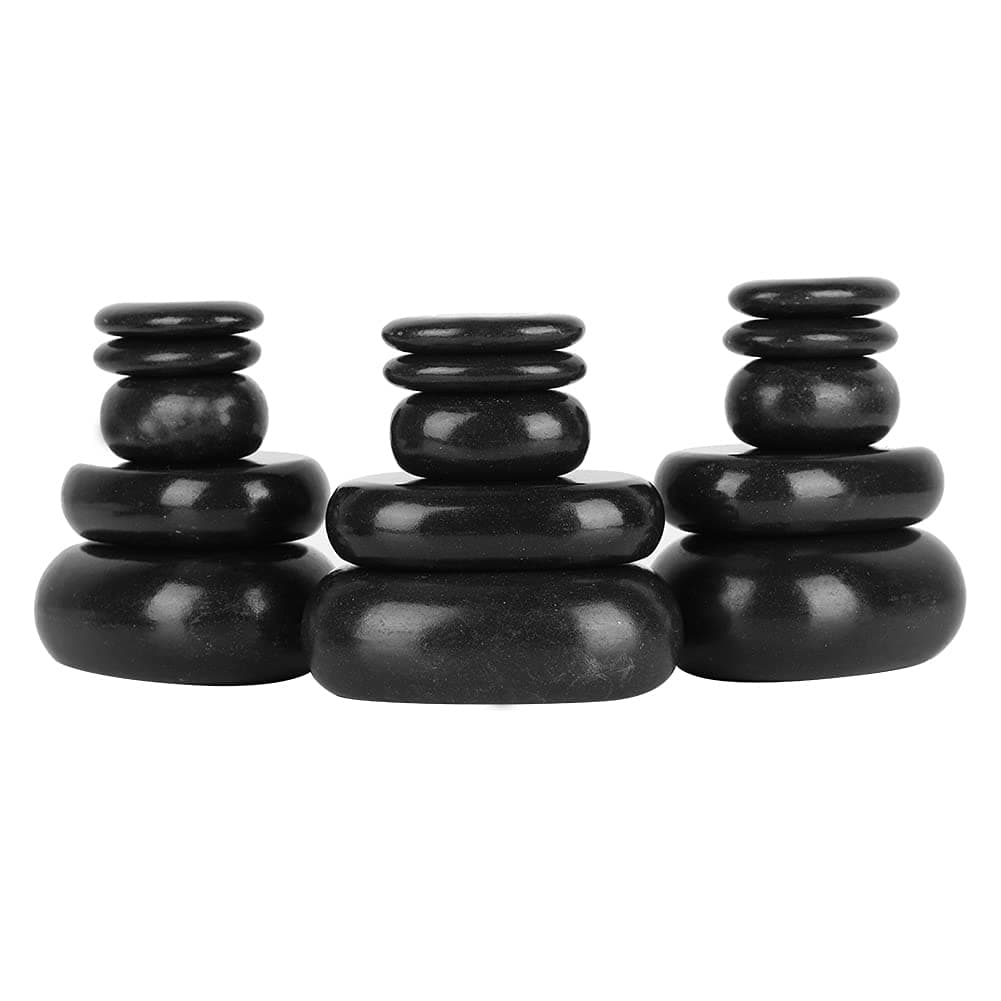 Massage Stone, Set of 20 Basalt Hot Stone Massage for Massaging the Whole Body, Massage Stone for Spa, Wellness and Relaxation