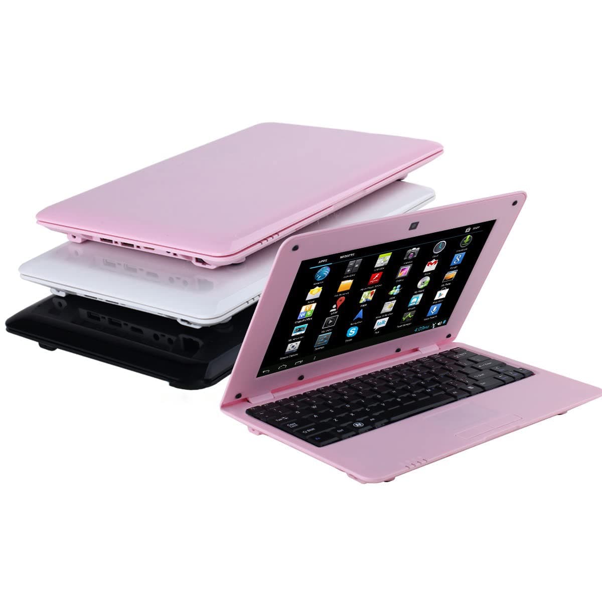 Bigmachine 10.1 Inch Latest Portable Quad Core 8GB Computer Laptop Mini PC Android 6.0 Netbook Lightweight Notebook WiFi Webcam YouTube Player Flash (Pink)