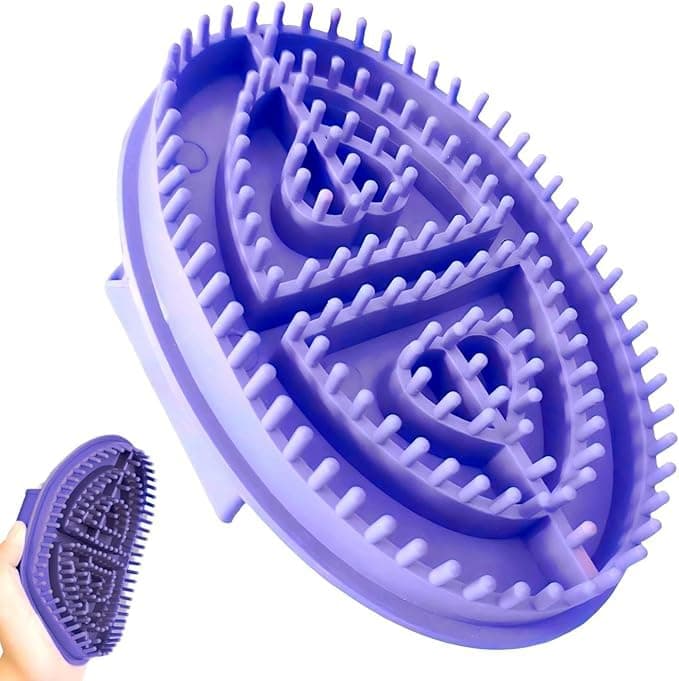 Tazweeq Meridian Body Massage Brush, Purple Acupressure Glove, Bath Spa Tool, Scalp Massager for Relaxation and Improved Circulation