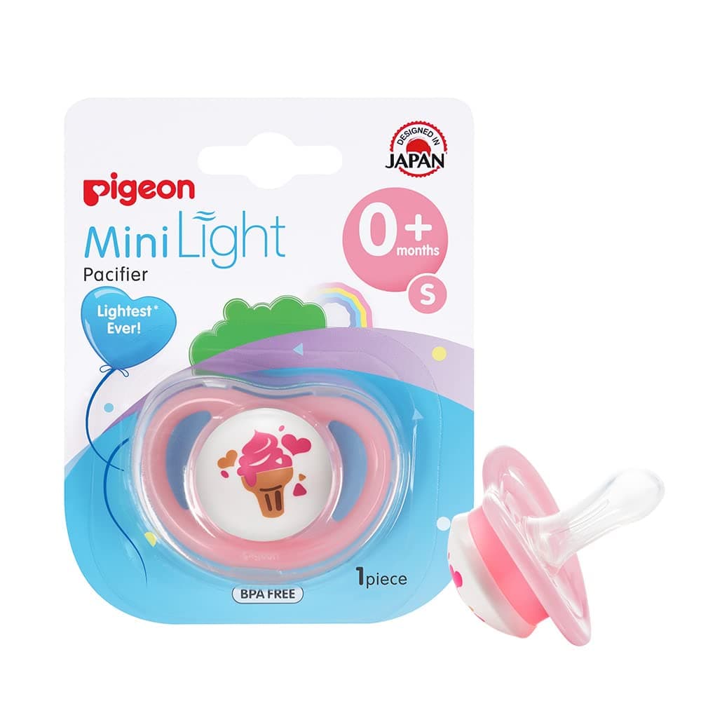 Pigeon, Minilight Pacifier, Ultra Light Weight, Soft Silicone, Bpa Free, S Size, Girl