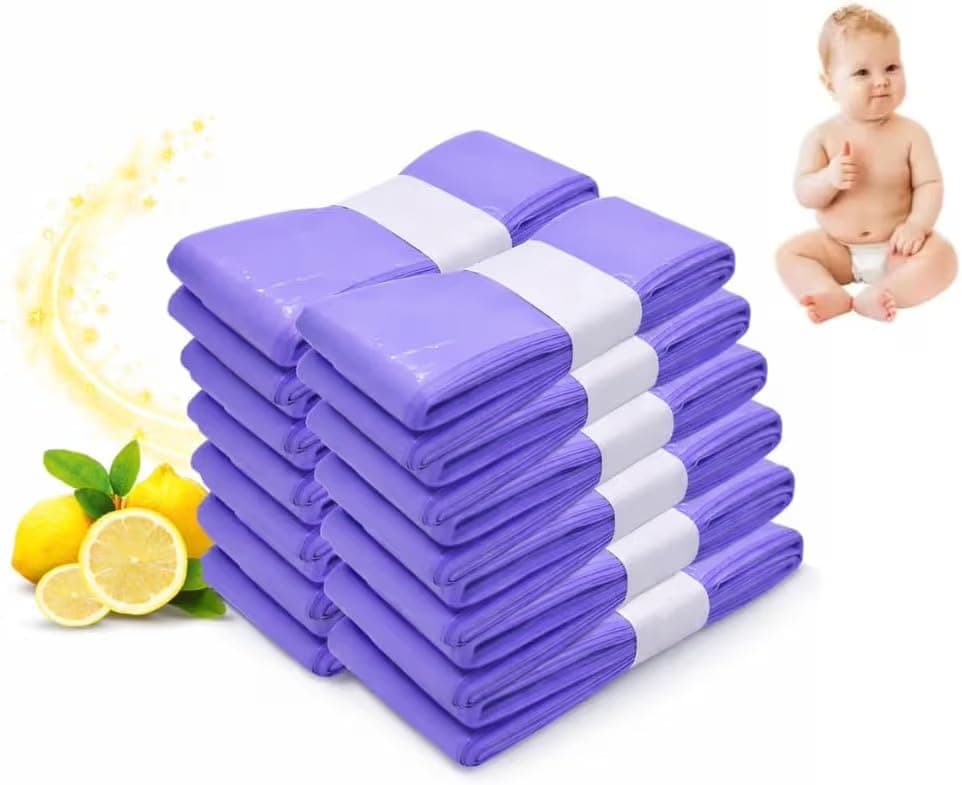 5 Pack scented Nappy Bin refill bag baby waste disposal Diaper bag Universal Fit Tommee Tippee Twist&Click 4.8m Heavy duty 7-Layer Antibacterial Smellproof Diaper Cassette Pail Refill Hold 350 Diaper