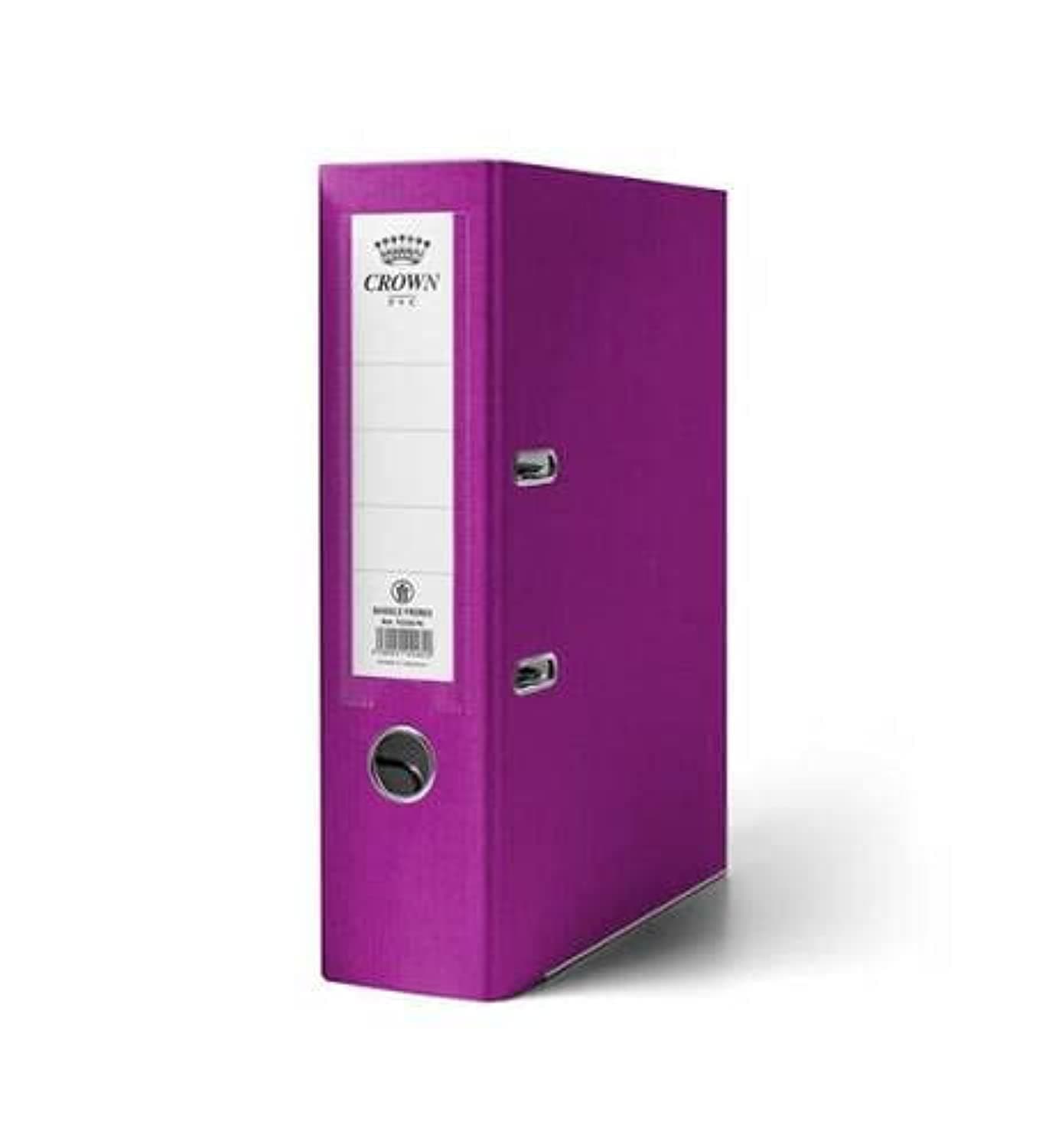 Crown Plastic Box File 30-Pieces, 8 cm Width, Pink