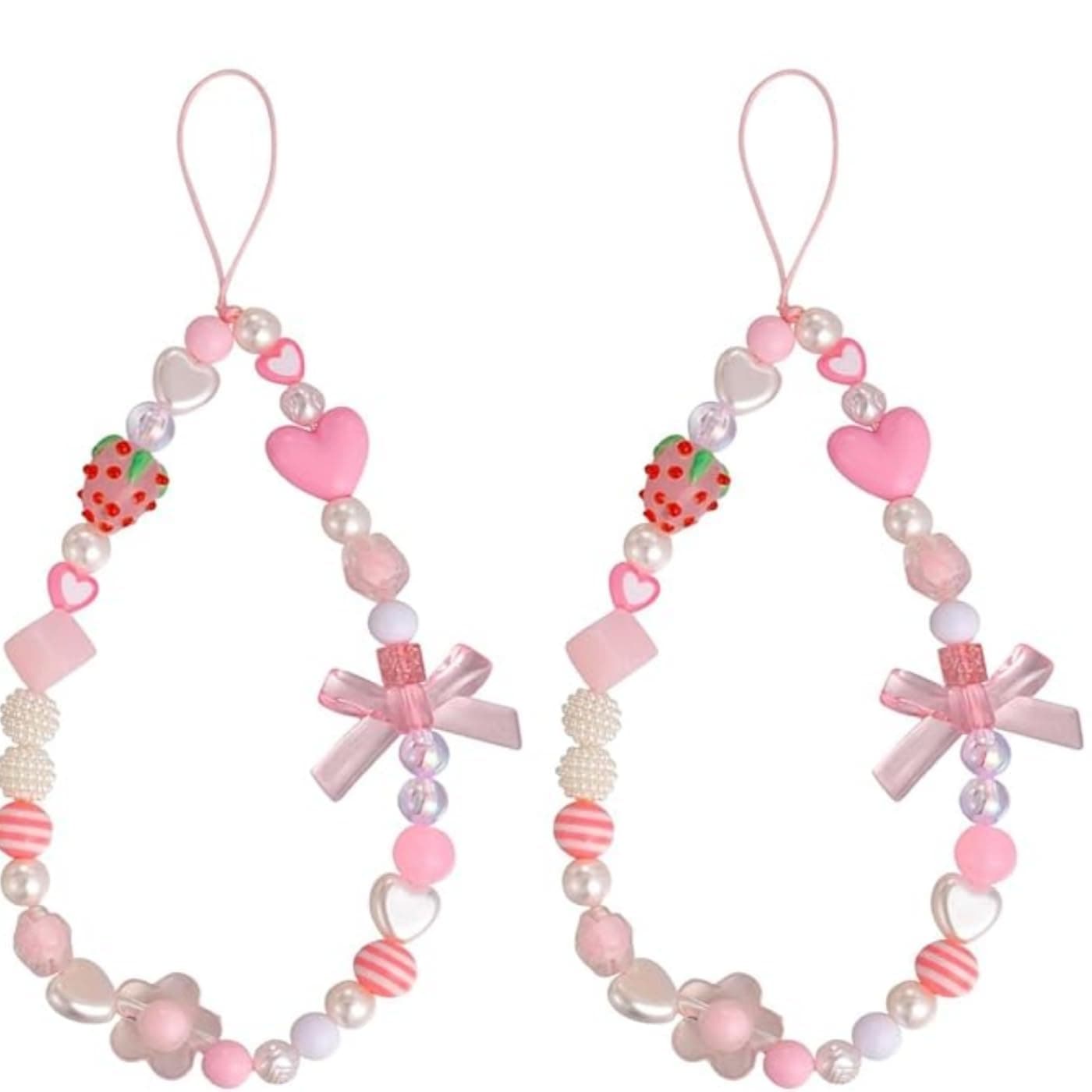 X spring Phone Charms Strap, 2PCS Set Adorable Mobile Phone Decorations, Fashionable Phone Strap Charms for Teenagers Students Daily Use and Collection