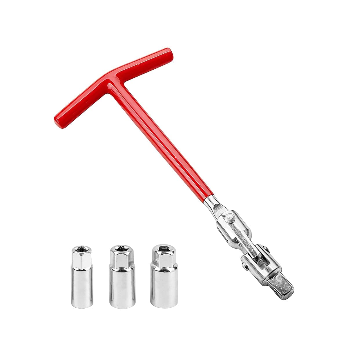 Osilly 4PCS Car Spark Plug Socket Wrench T-Handle Set, 16mm 18mm 21mm Joint Spark Plug Socket Wrenches Installer Remover Tool, Universal for Motorcycles and Small Motor Vehicles