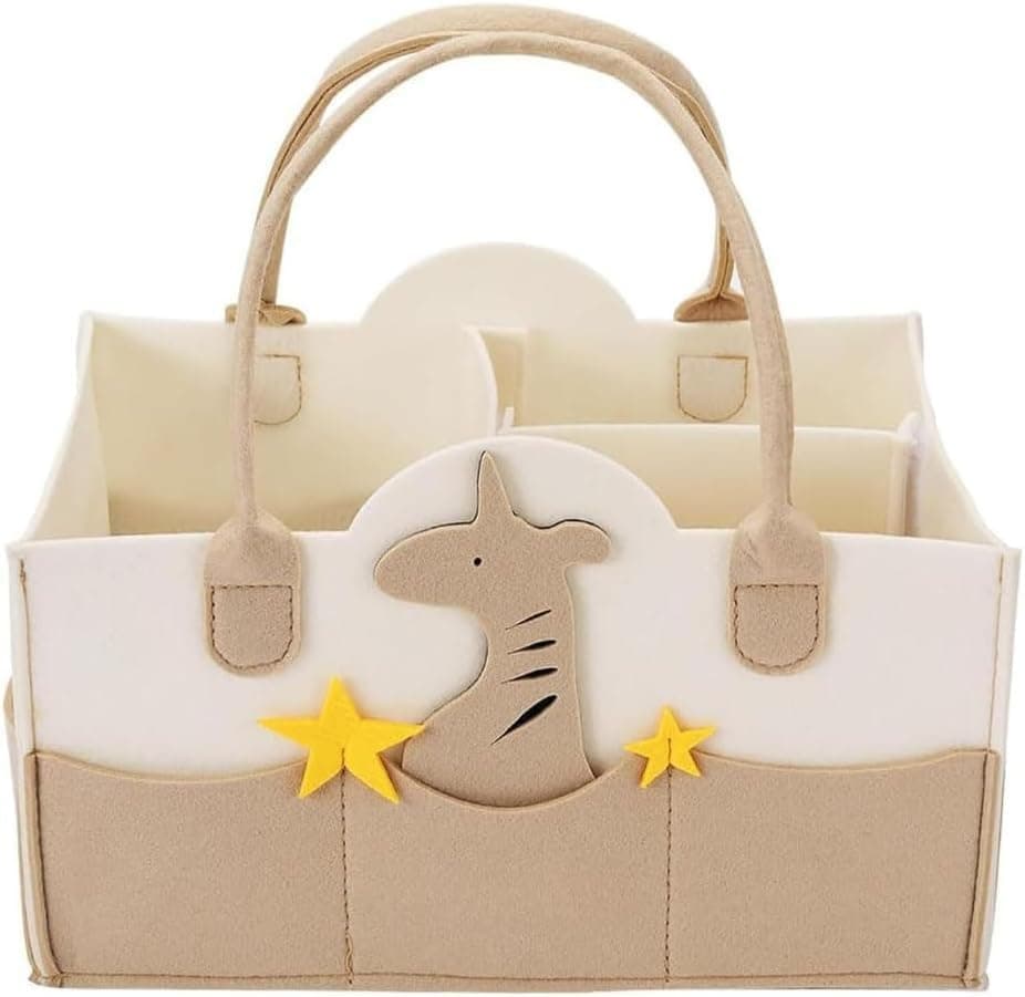 Baby Changing Organizer Storage Bag, Felt Portable Diaper Storage Container for Indoor and Outdoor Use