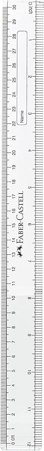 Faber-Castell Plastic Slim Ruler, 12-Inch Length, Clear