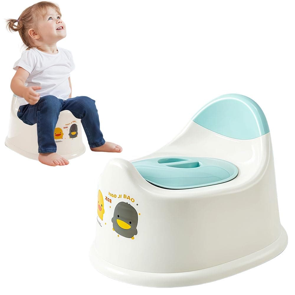 Potty Training Baby Toilet Toddler Potties Chair, Toddler Potty Children's Toilet Baby Potty, Removable Urinal Pot Lid Backrest Kids Chair, Portable Anti-Fall Potties for Kids (Blue)