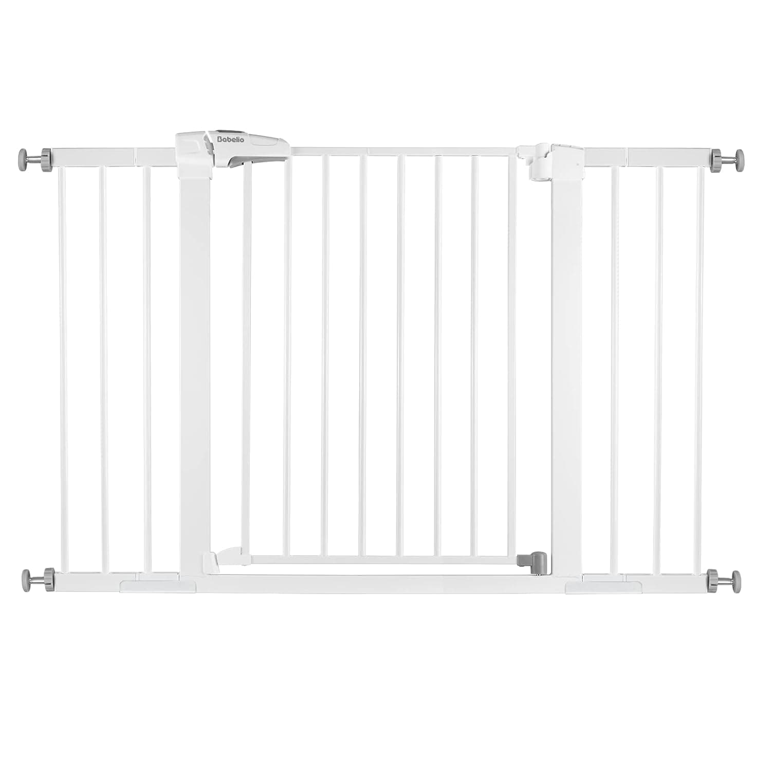 BABELIO Metal Baby/Dog Gate 29''-48'' Auto Close Extra Wide Pet Barrier for Stairs & Doorways, Pressure Mounted Walk Thru Child Door, NO Need Tools and Drilling, with Wall Cups