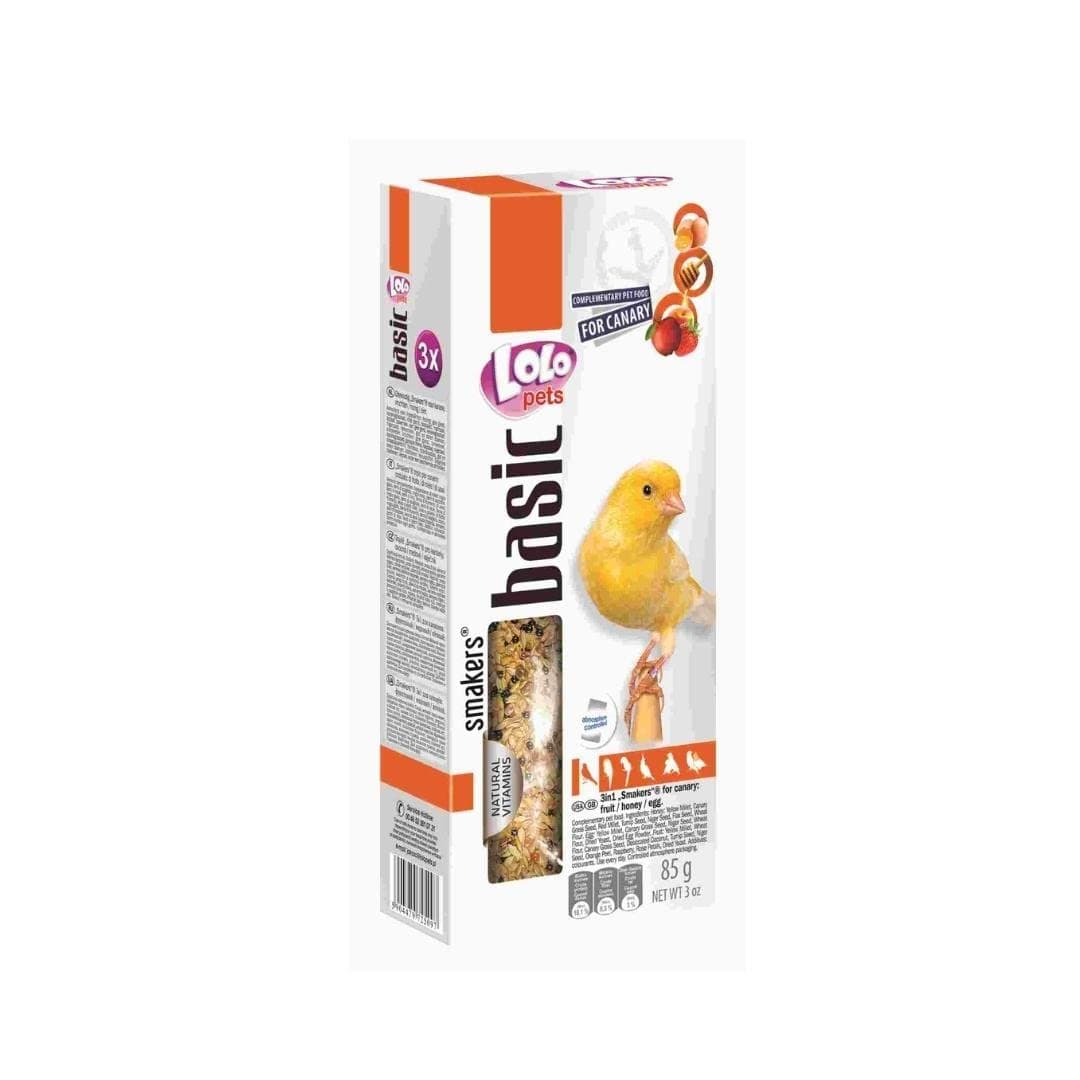 Lolo Pets Smakers 3in1 Complete Food for Canary -egg,honey,fruit, 3pcs 85g