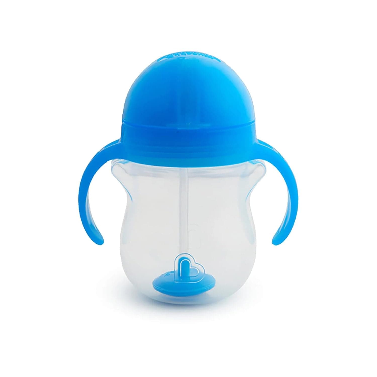 Munchkin Any Angle Click Lock Weighted Straw Trainer Cup, spill proof cup with handles, for infant/baby boys and girls, 7oz Capacity, 6 Months and above, Blue | 6+ Months | Soft Silicone Straw | Ideal for Weaning | Spill-Proof
