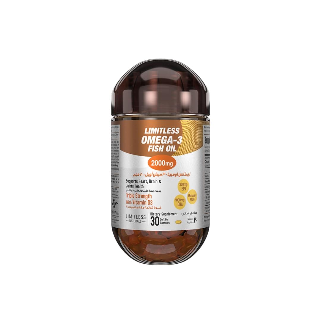 Limitless Naturals 1000Mg Omega 3 Fish Oil 30-Capsules