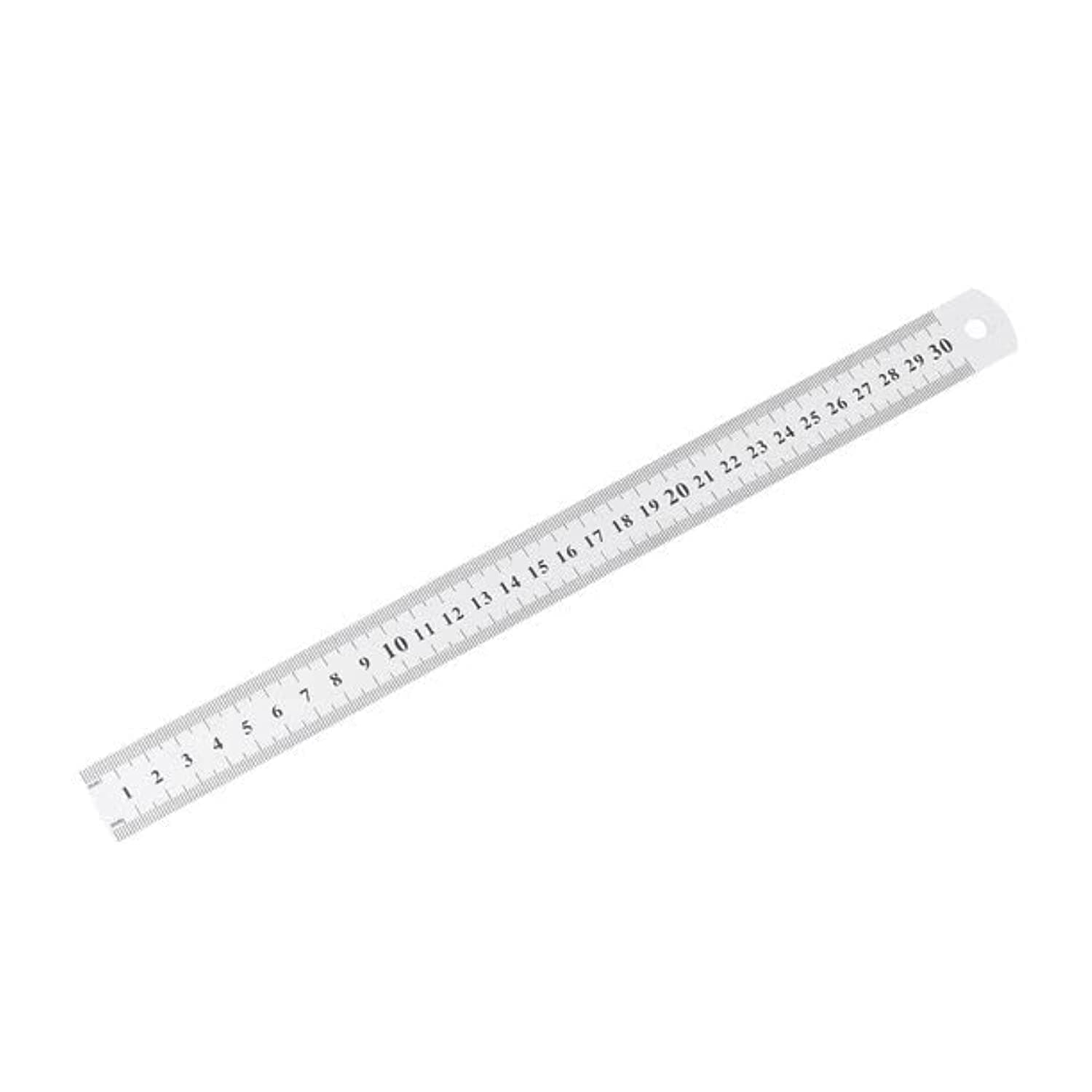 MARKQ 30cm Metal Ruler, Double Sided Stainless Steel Scale for School, Office, Home, Architect, Engineers, Craft Supplies