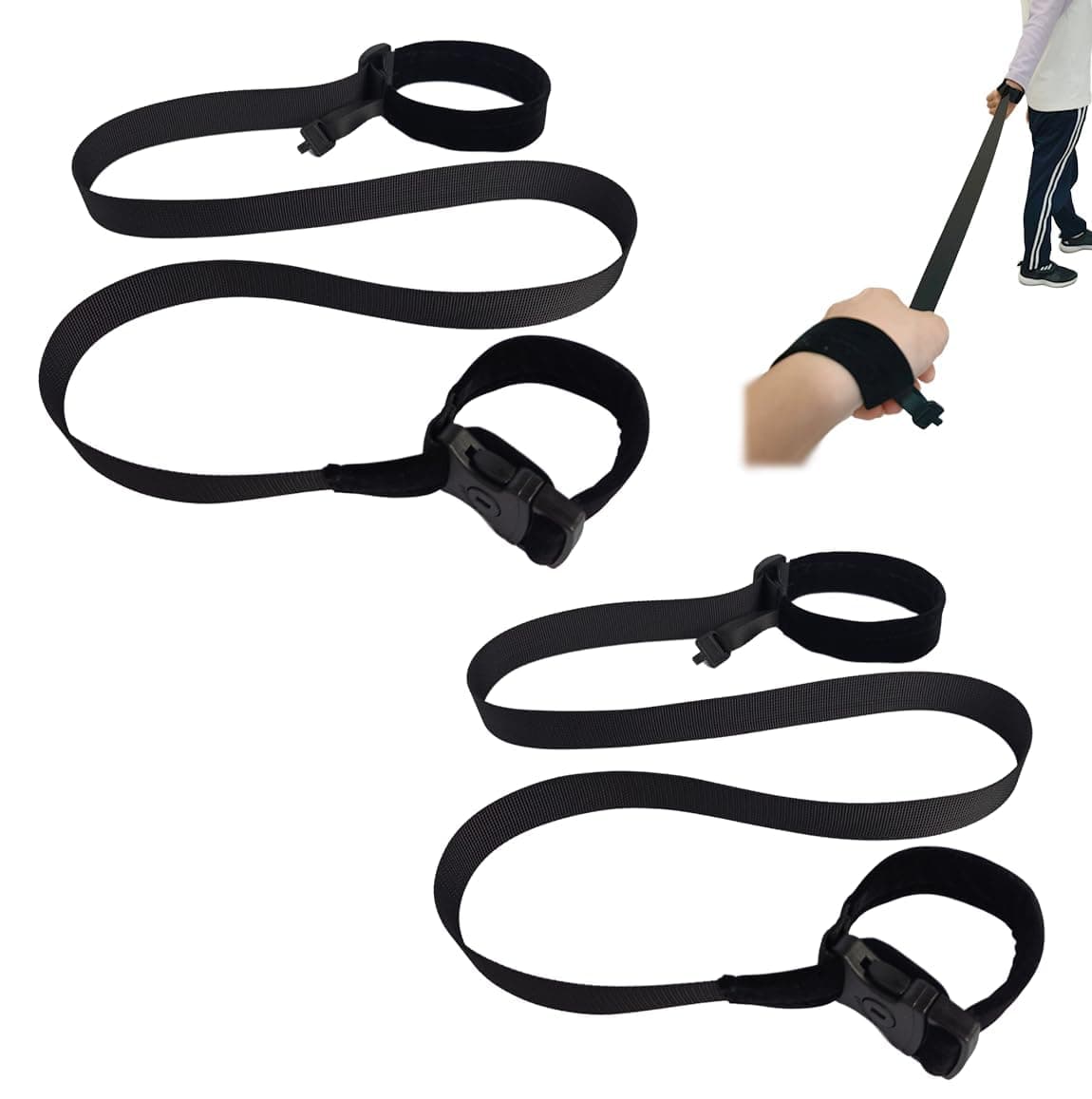 2PCS Escape Proof Wrist Leash Walking Harness for Older Children,Adjustable Anti Lost Wrist Leash with Tether and Lock Buckle for Autism,ADHD,Special Needs Child