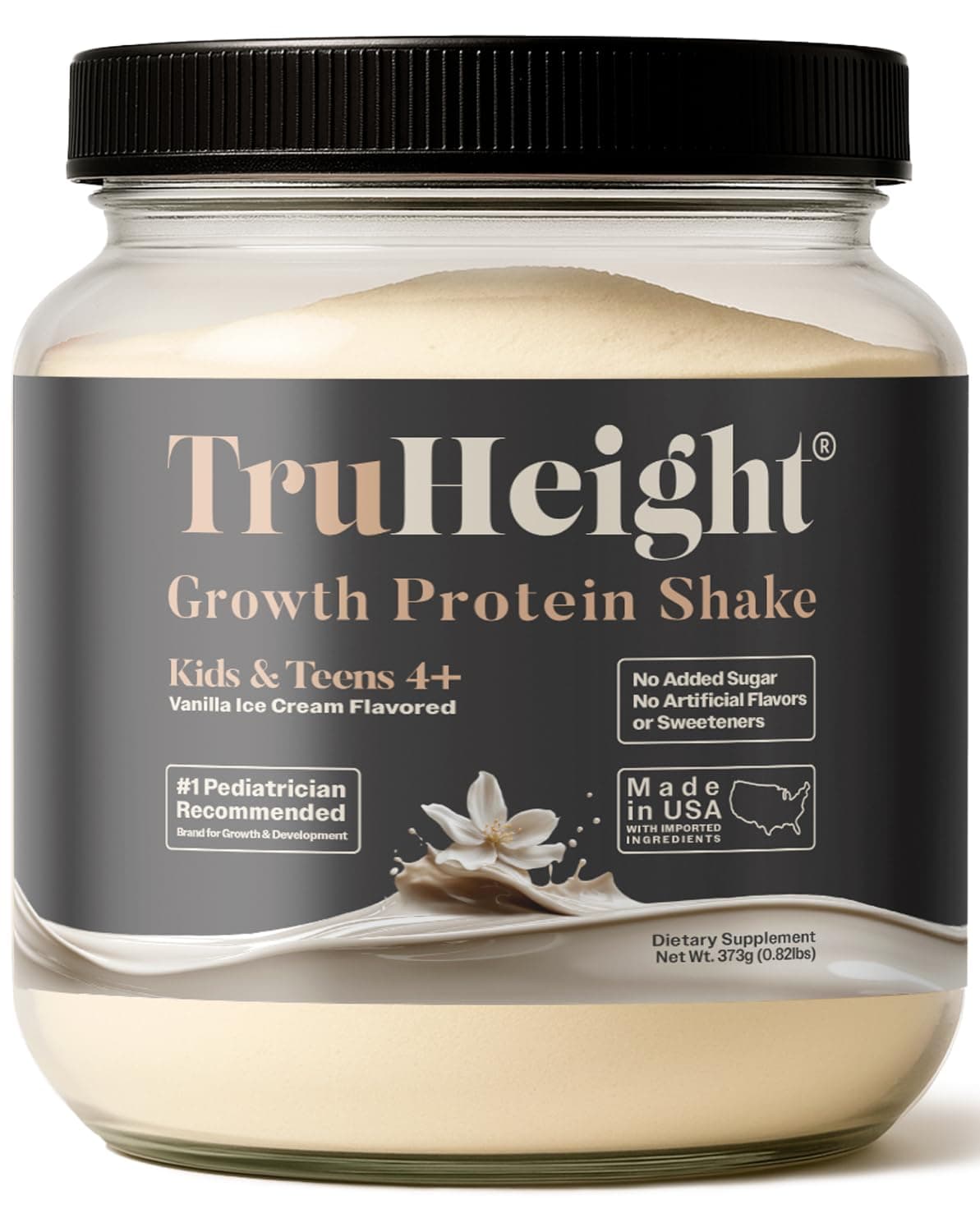 TruHeight Growth Protein Shake Ages 5+ (Vanilla) - Pediatric Recommended - Clinically Proven Nutrients, Vitamins, & Minerals for Kids, Teens & Young Adults - Immune Support, Powder Shakes & Snacks