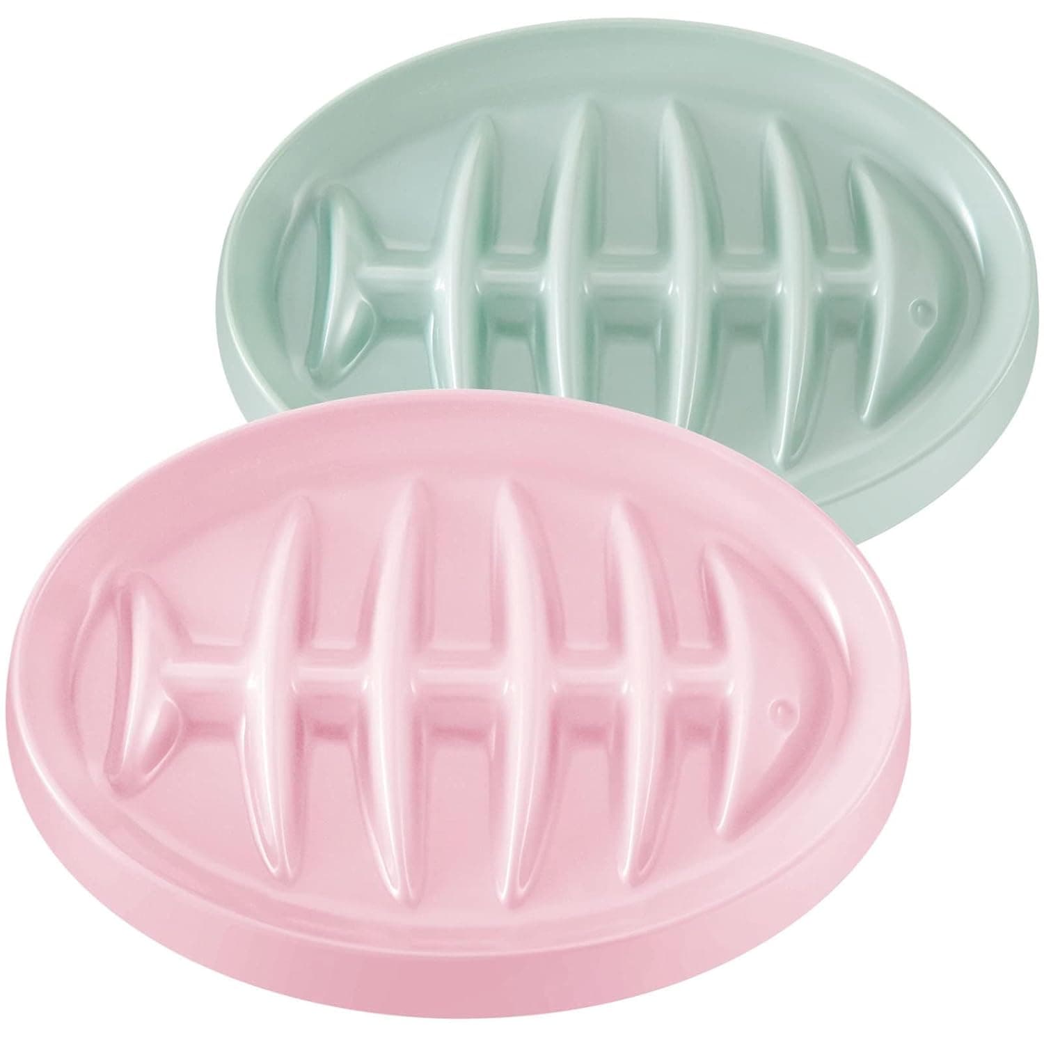2 Pack Slow Feeder Bowls for Cats and Small Dogs, Interactive Puzzle Pet Food Dish to Prevent Gulping, Bloating & Indigestion – Ideal Wet Food Slow Eating Kitten Feeder (Pink & Green)