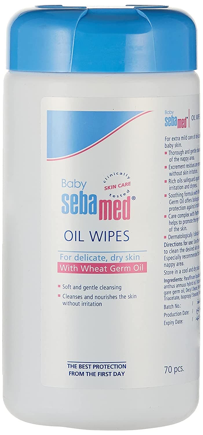 SEBAMED BABY OIL WIPES 70PCS