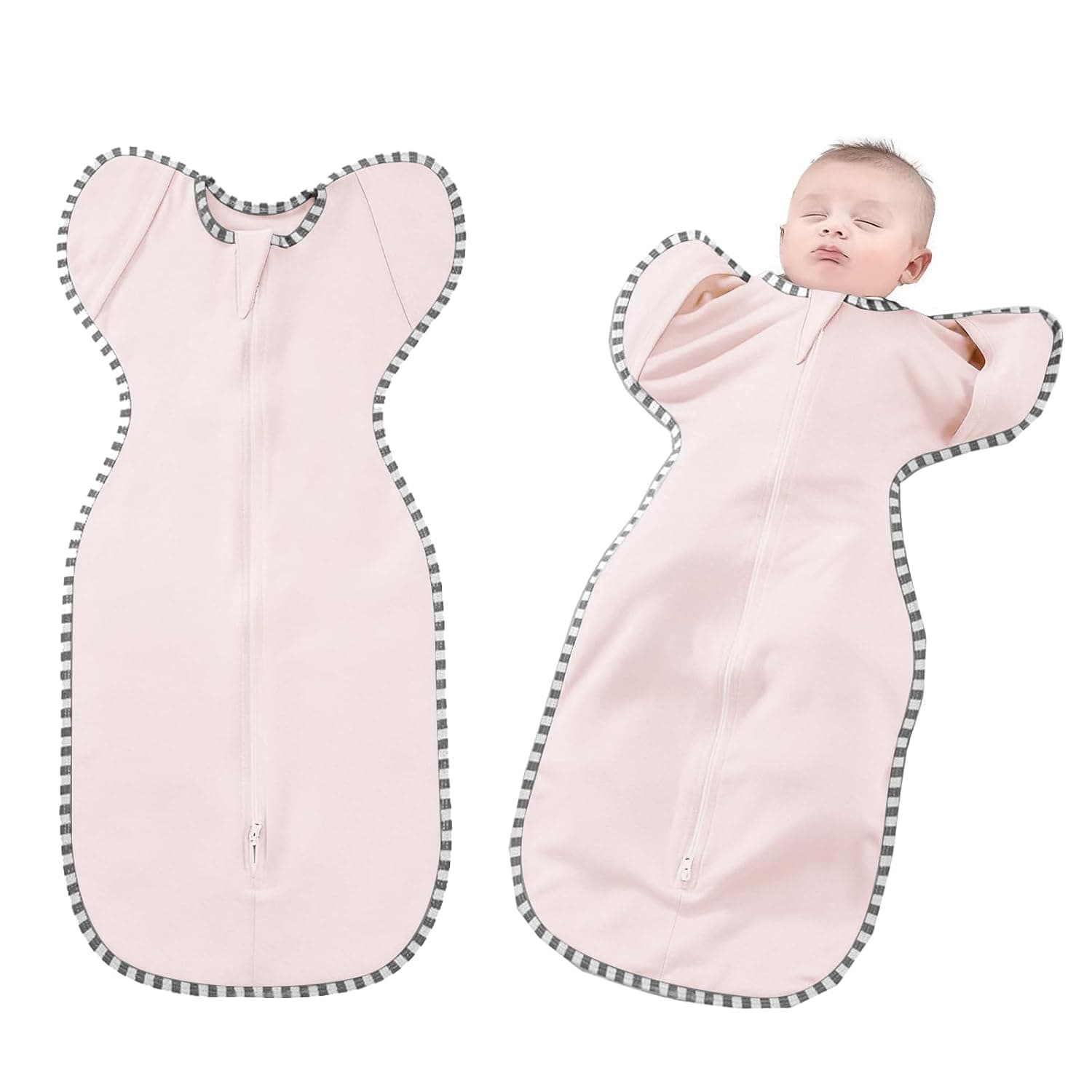Baby Sleep Sack,Swaddle Wrap,Swaddle Blanket With Arms,2 Way Zipper For 3-6 Months Baby,Ultra-Soft Newborn Sleeping Wraps For Infant Baby Gift,Improves Sleep,Helps Calm Startle Reflex (pink, M)