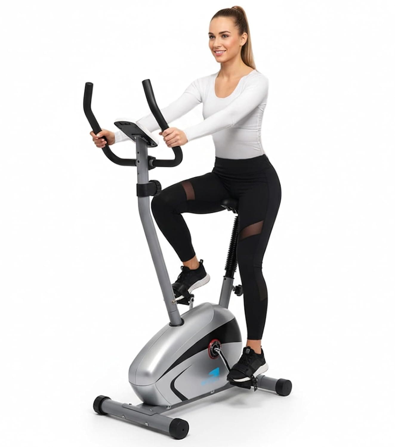SKY LAND Exercise Bike Indoor Magnetic Cycling Bike with Digital Monitor, Adjustable Resistance & Seat, Lightweight Upright Models
