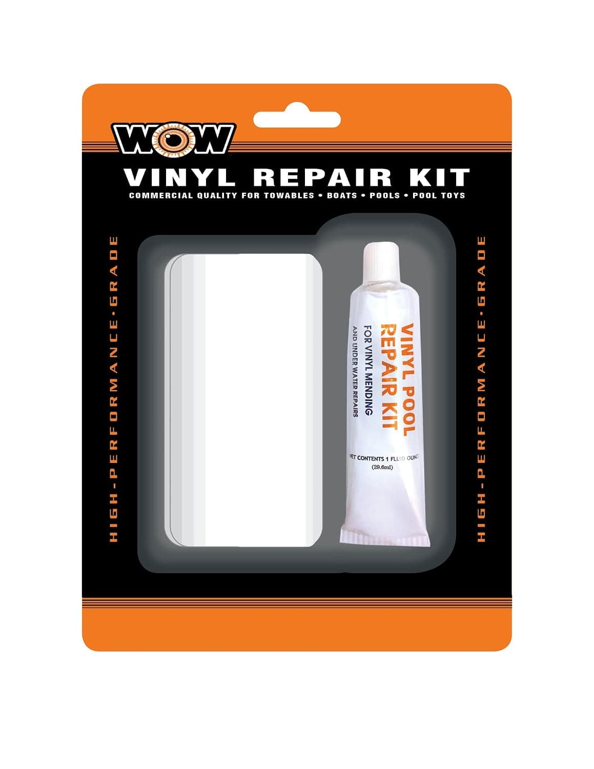 WOW Sports - Inflatables Vinyl Repair Kit - PVC Repair Kit For Boating Tubes, Air Mattress, & Inflatable Raft