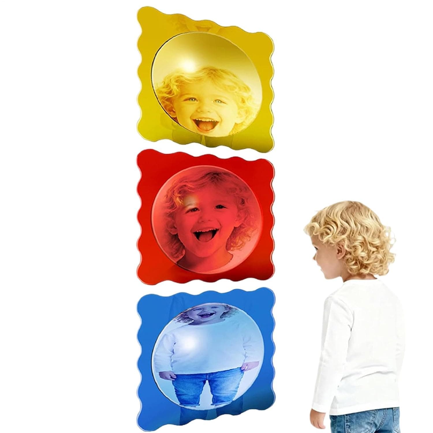 Bubble Mirror for Kids 3-Pieces Relaxing Relief Decoration | Acrylic Sensory Mirror for Home, Office, Apartment, Kindergarten, Game Room, Playroom, Daycare Center, Nursery, Classroom