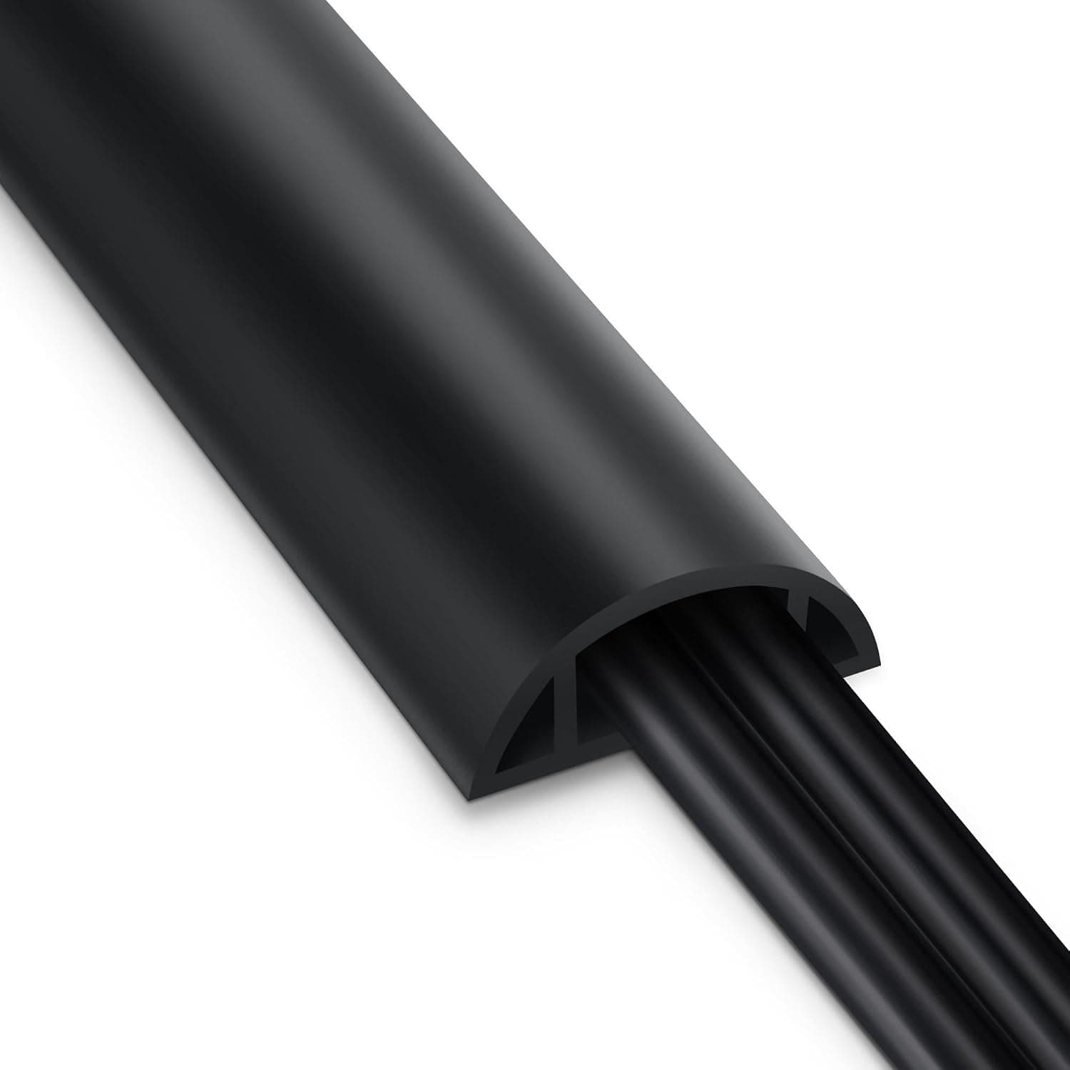 Bukela Floor Cord Cover 3m Floor Cable Protector Cord Hider Floors Black Floors Transition Strip Extension Cords Covers Self-Adhesive Cable Cover Durable Wire Organizer for Home Office Garage
