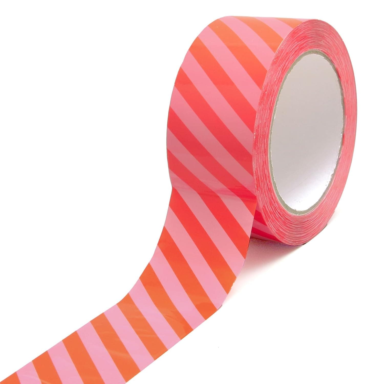 Whaline 109 Yard Stripe Packing Tape Pink and Orange Striped Gift Wrapping Tape for Wedding Birthday Valentine’s Day Small Business DIY Crafts Carton Box Packaging Supplies