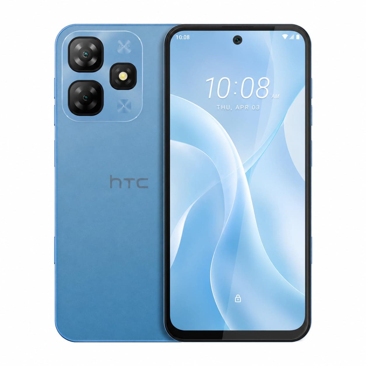HTC HTC Wildfire E7 Light Blue, 256GB Storage, 6+12GB RAM, 4G Dual SIM, Long-Lasting 5000mAH Battery (KSA Version - 2 Years Warranty)
