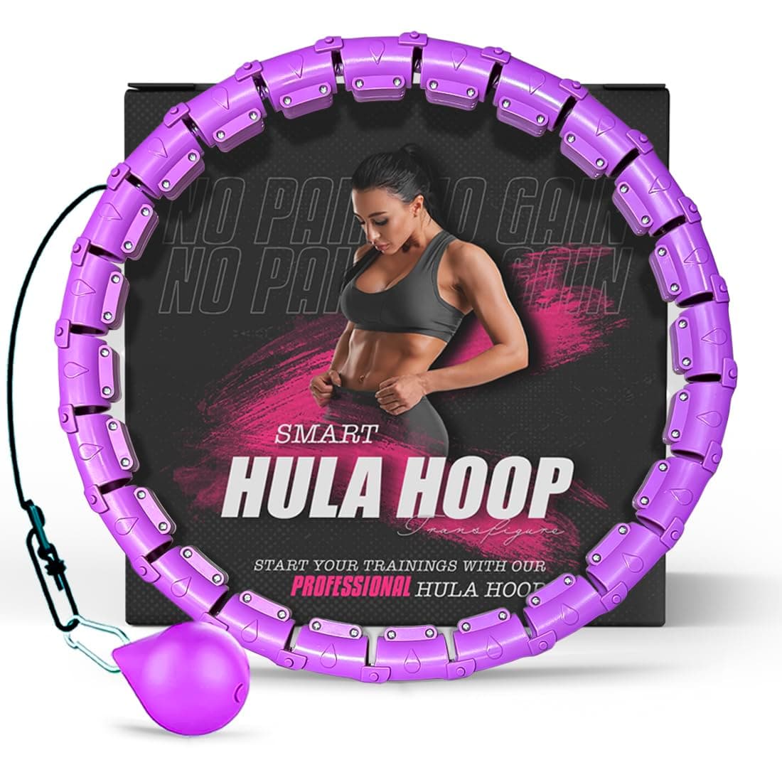 K-MART Weighted Hula Hoop, Infinity Smart Hula Hoops with 16 Knots, 360 Degree Auto-Spinning Ball Massage, Infinity Hoop For Adults, Fitness Equipment For Weight Loss