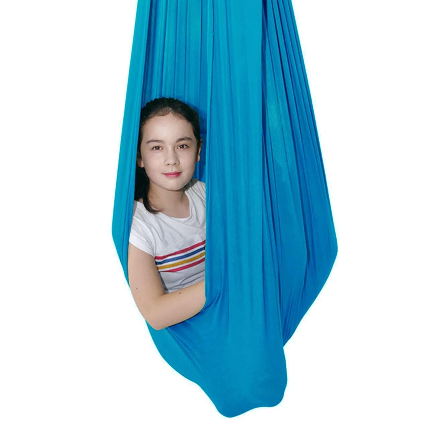 Sensory Swing for adults Indoor kids Therapy Swing Calming Snuggle Hammock durable soft strong fabric swing Best suited for children with SPD Autism and Asperger (Color : Sky blue, Size : 1M x 2.8M