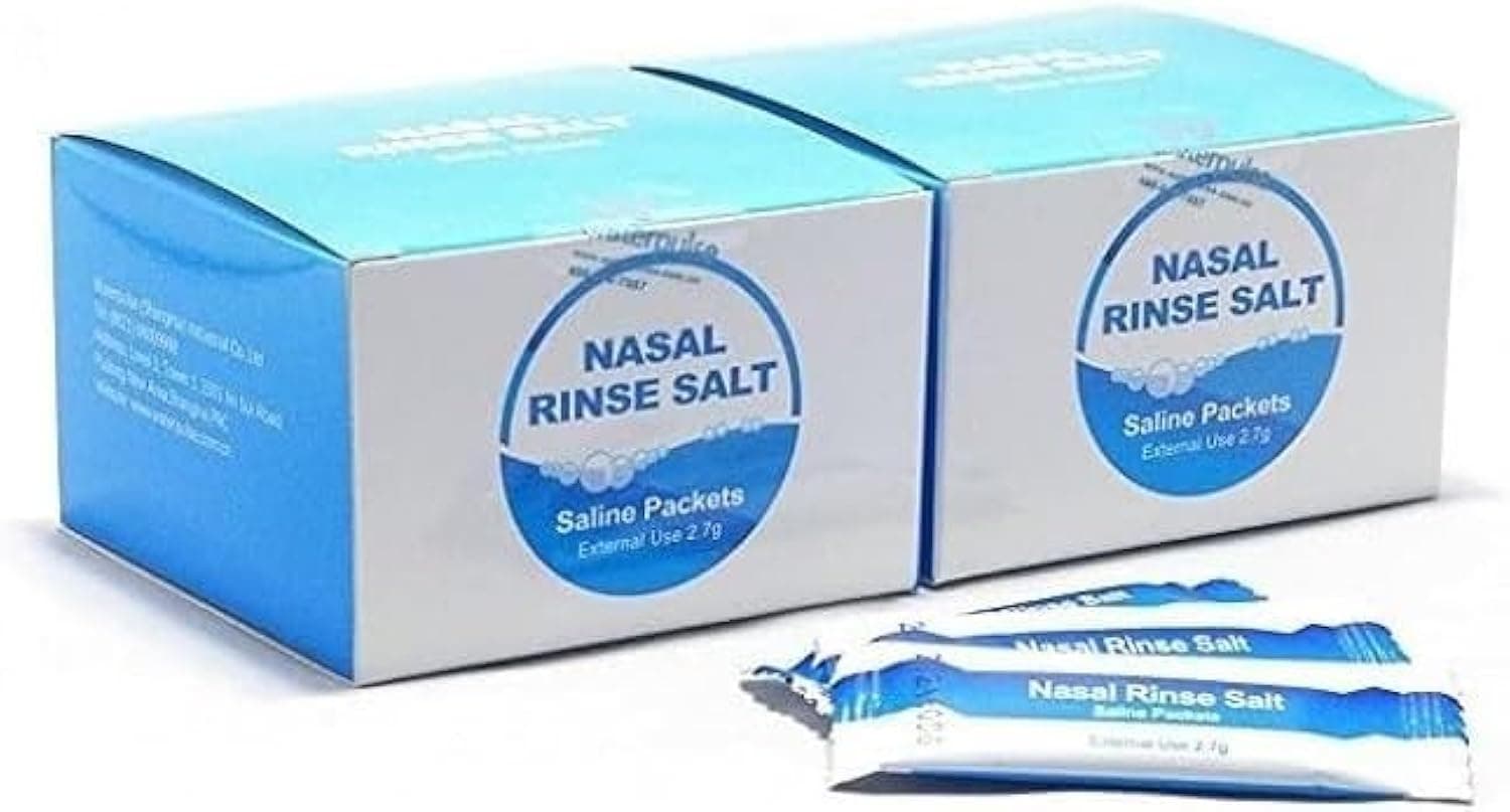 2.7g Nose Cleaner Salt Nasal Wash Salt Rinse Mix Allergic Rhinitis Relief Nose Cavity Protector Irrigation For Adults Children HealthCare (2Box/ 60 Packs x 2.7g)