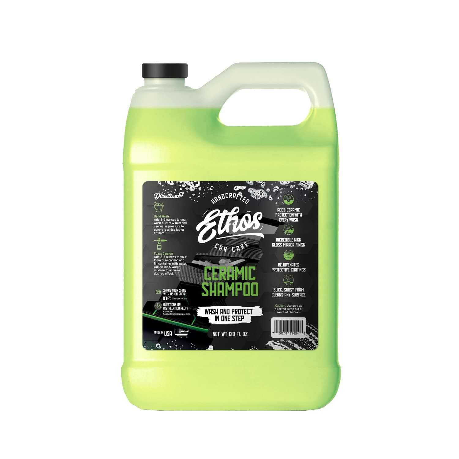 Ceramic Car Shampoo - Car Wash For Ceramic Coatings - Car Wash Soap - Adds Hydrophobic Protection | Enhances Ceramic Coatings, Waxes Or Sealants | Incredible Shine