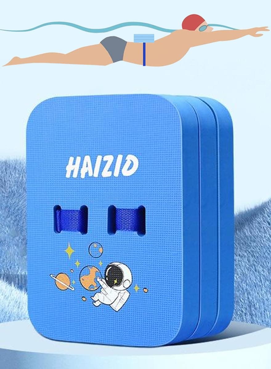 Back Float Swimming Waist Belt - Adjustable Strap For Comfort Fit - Ideal For Swimming, Learning & Training, Sports & Fun - Premium Quality EVA Foam Swim Kickboard Waist Belt With Space Man Design