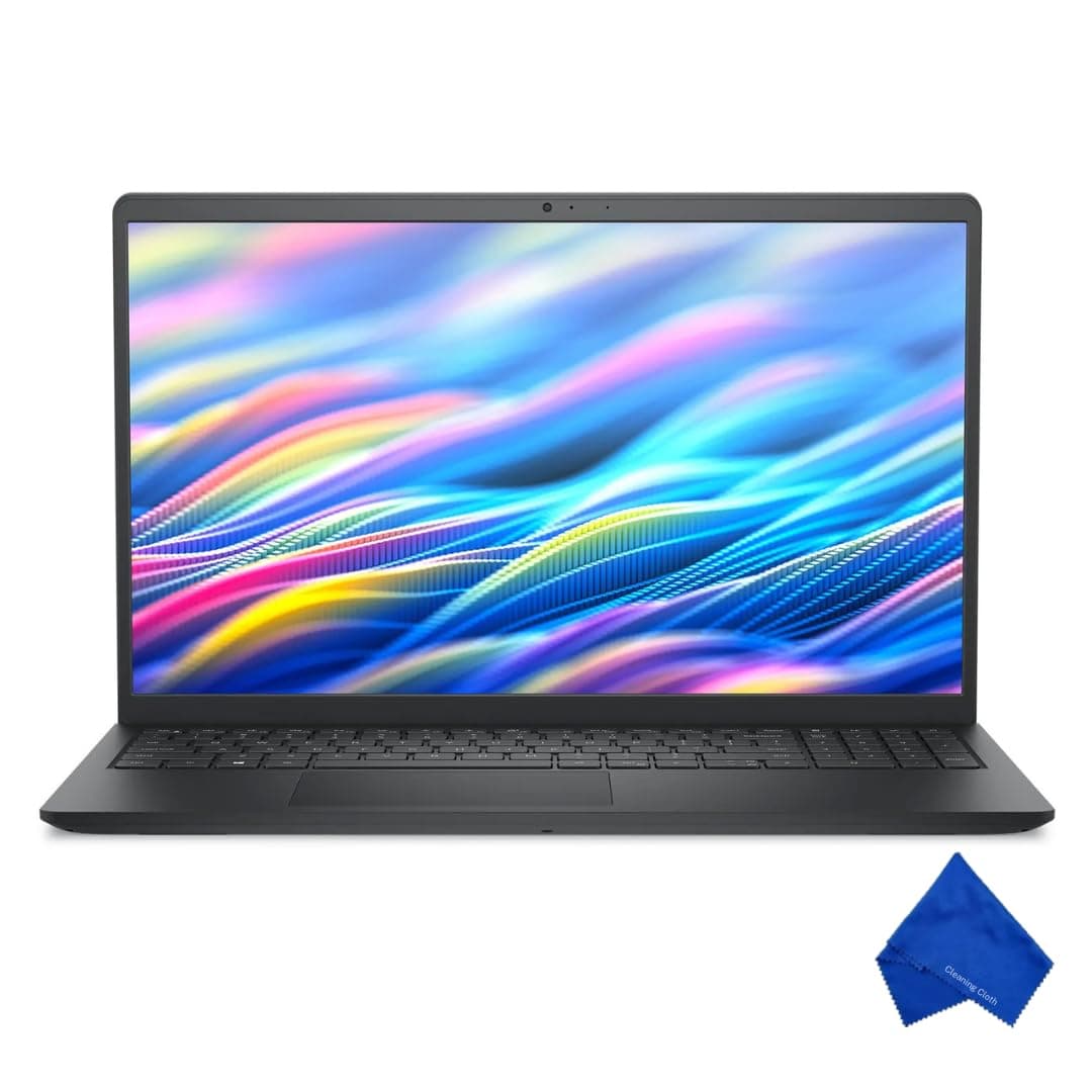 Dell 15 DC15250 15.6" FHD Laptop - Intel Core 3 100U, 8GB RAM, 512GB SSD, Windows 11, Newest Model (with Microfiber Cloth) - Carbon Black