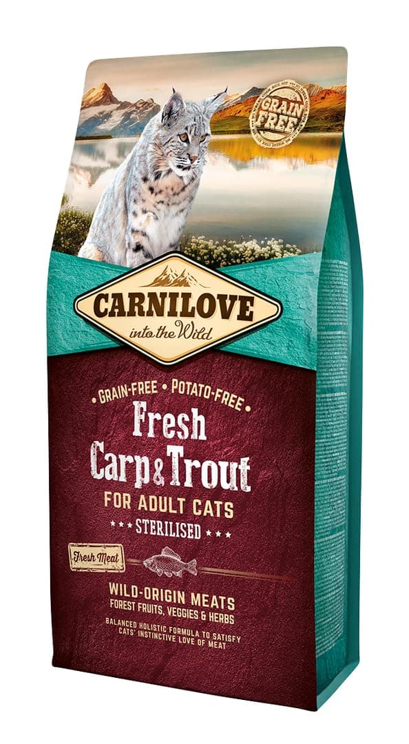 Carnilove Dry Cat Food with Carp and Spotted Salmon for Neutered Adult Cats, 2 kg