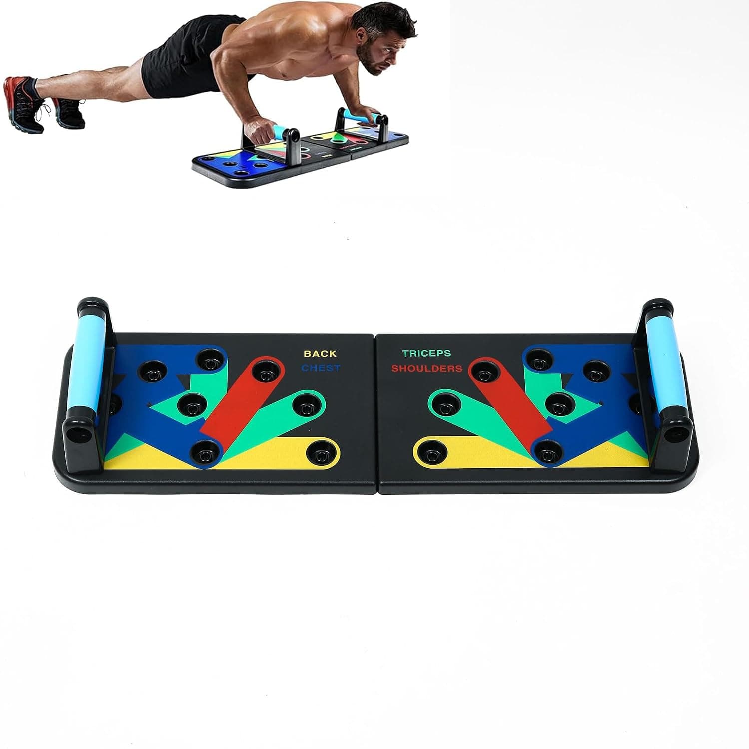 Paporich Push Up Board for Men & Women, Multi-Function Foldable Pushup Board, Muscle max Push Up Board, Fitness Strength & Exercise Training Equipment for Home Workout.