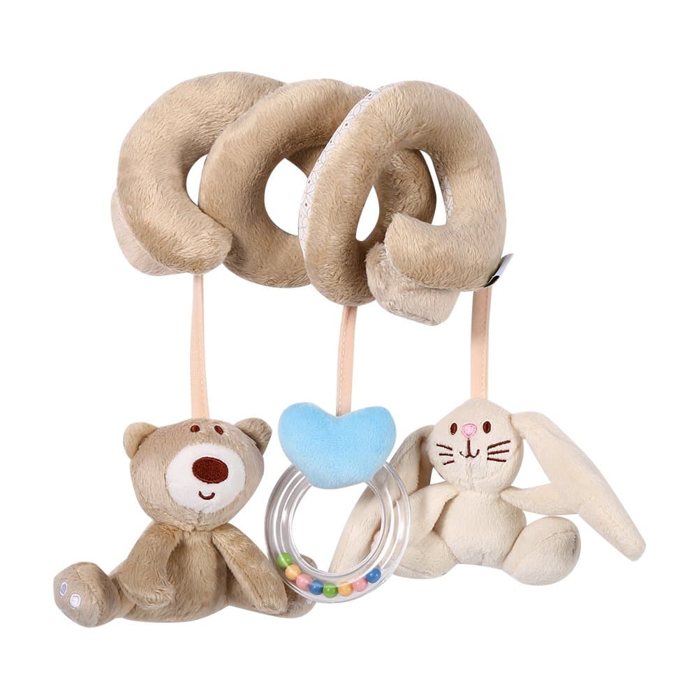 Infant Spiral Wrap Around Activity Crib Baby Soft Toys Bed Stroller Animal Bear Hanging Rattle Favorite Toys