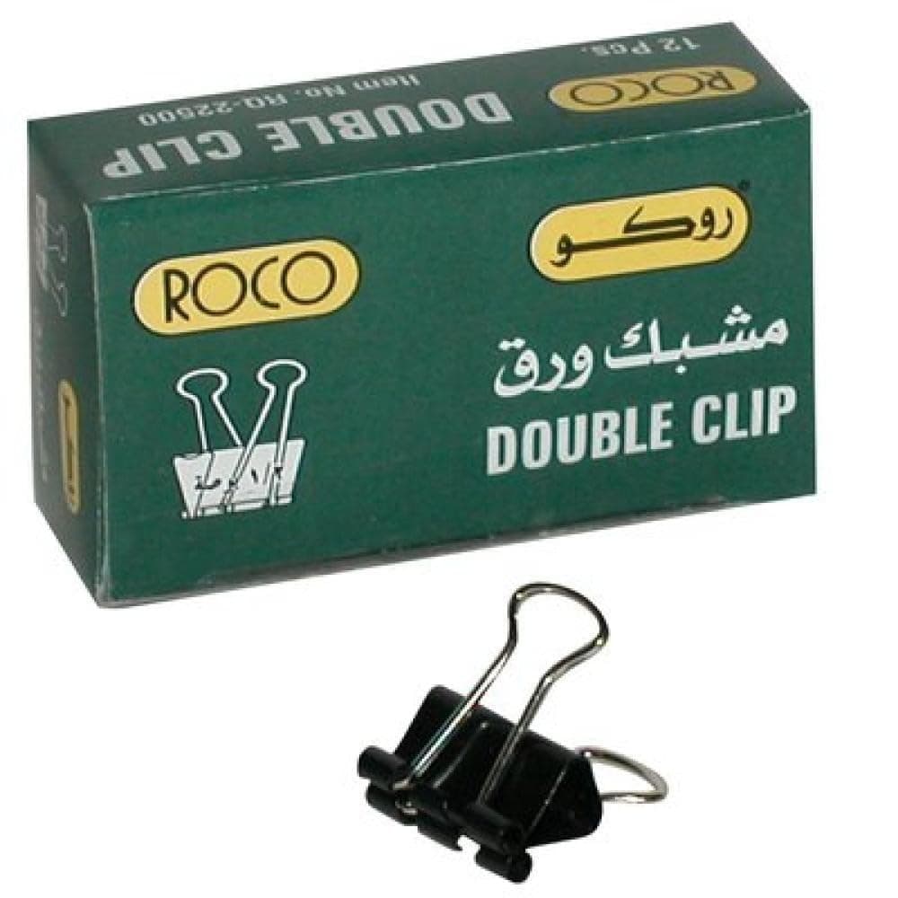 Roco Paint Coated Binder Clips, 14.22 mm Size, Black
