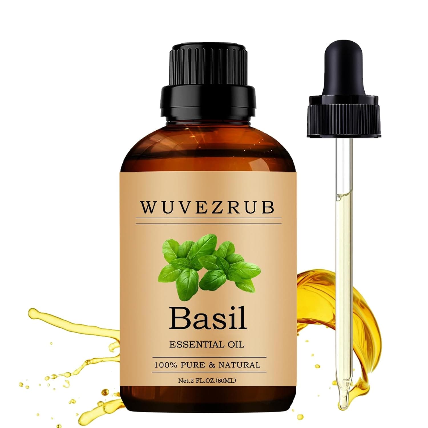 زيوت ريحان اساسية 60 مل، زيت ريحان عطري عضوي نقي وطبيعي 100% لموزع الروائح العلاجية - 2 اونصة سائلة/ريحان
