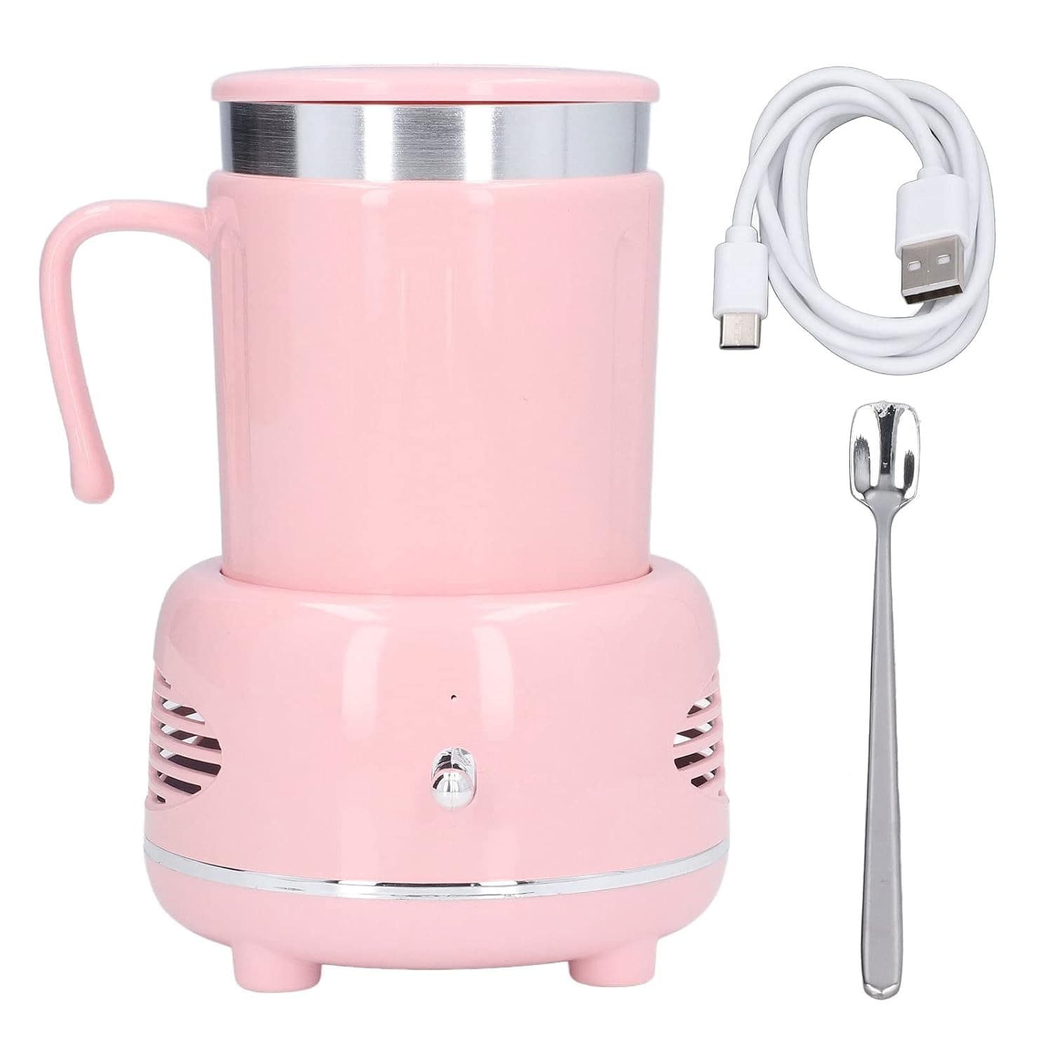 Cooler Warmer Cup Quick Cooling Heating Dual Mode Easy Operation Aluminum Case Stable Non-slip Coffee Cup Warmer for Coffee Bottle (Rose)