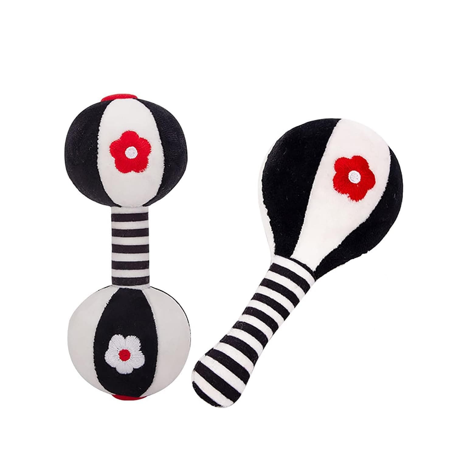 Soft Rattles for Baby, 2 Pcs Soft Rattle Infant Baby Toys 0-3 Months Early Developmental Hand Grip Toys for Infants Newborn Baby Girls Boys Gift