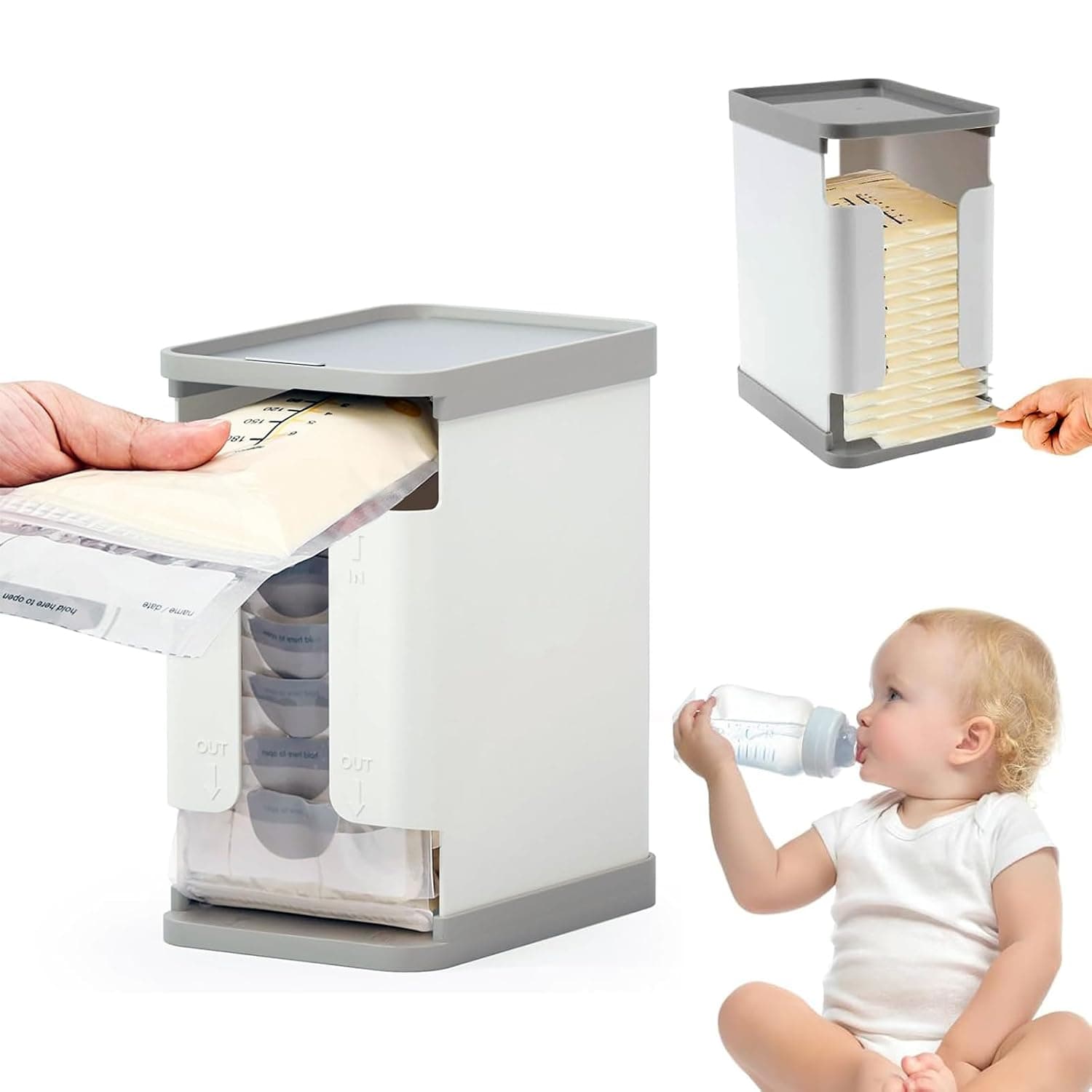Breast Milk Storage Tower Breast Milk Organizer Box - Stackable Freezer-Safe Storage Container for Breast Milk Bags, Breast Milk Organizer Box, Space-Saving Baby Milk Storage System