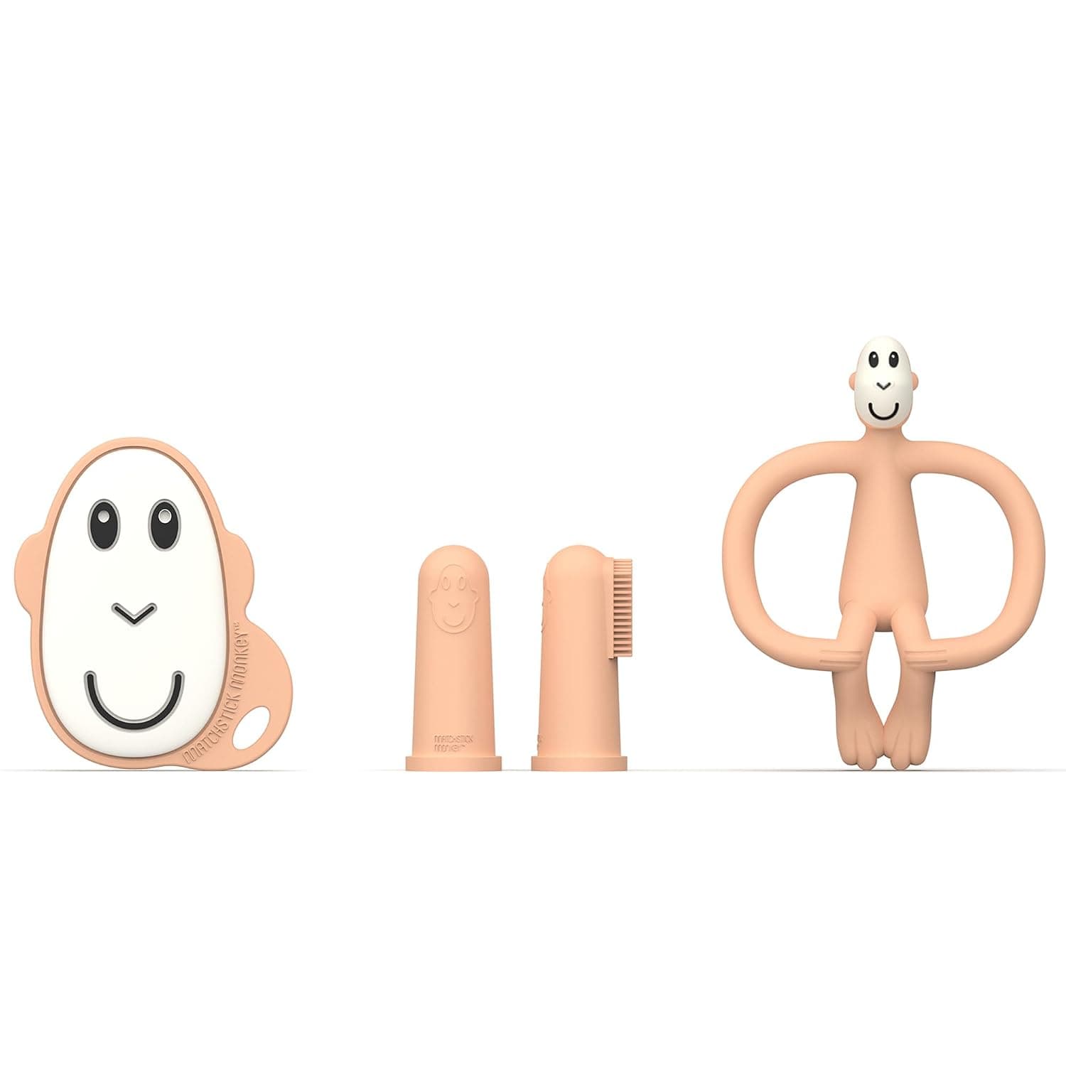 Matchstick Monkey Teething Starter Set, Baby Teething Relief, Peach