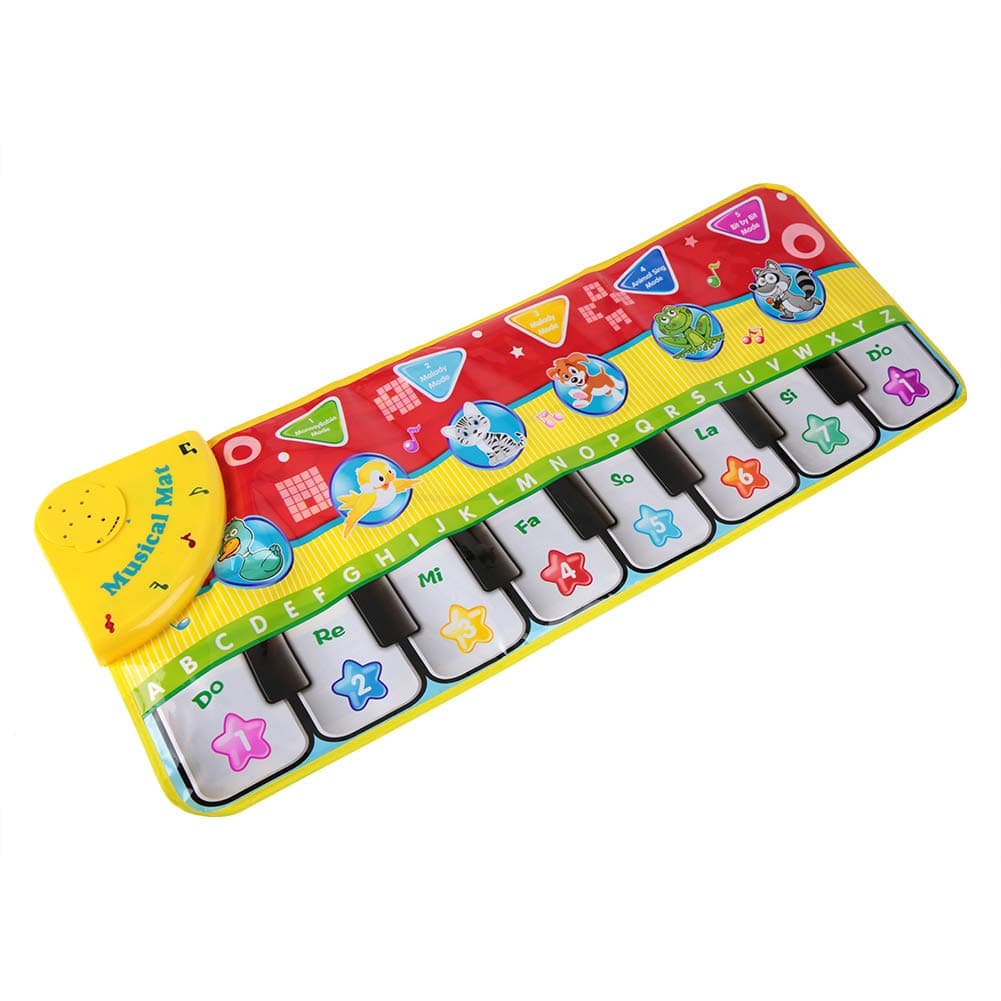 Gonetre Musical Piano Mat for Kids Early Education Keyboard Toy Blanket Baby Music Animal Play Mat