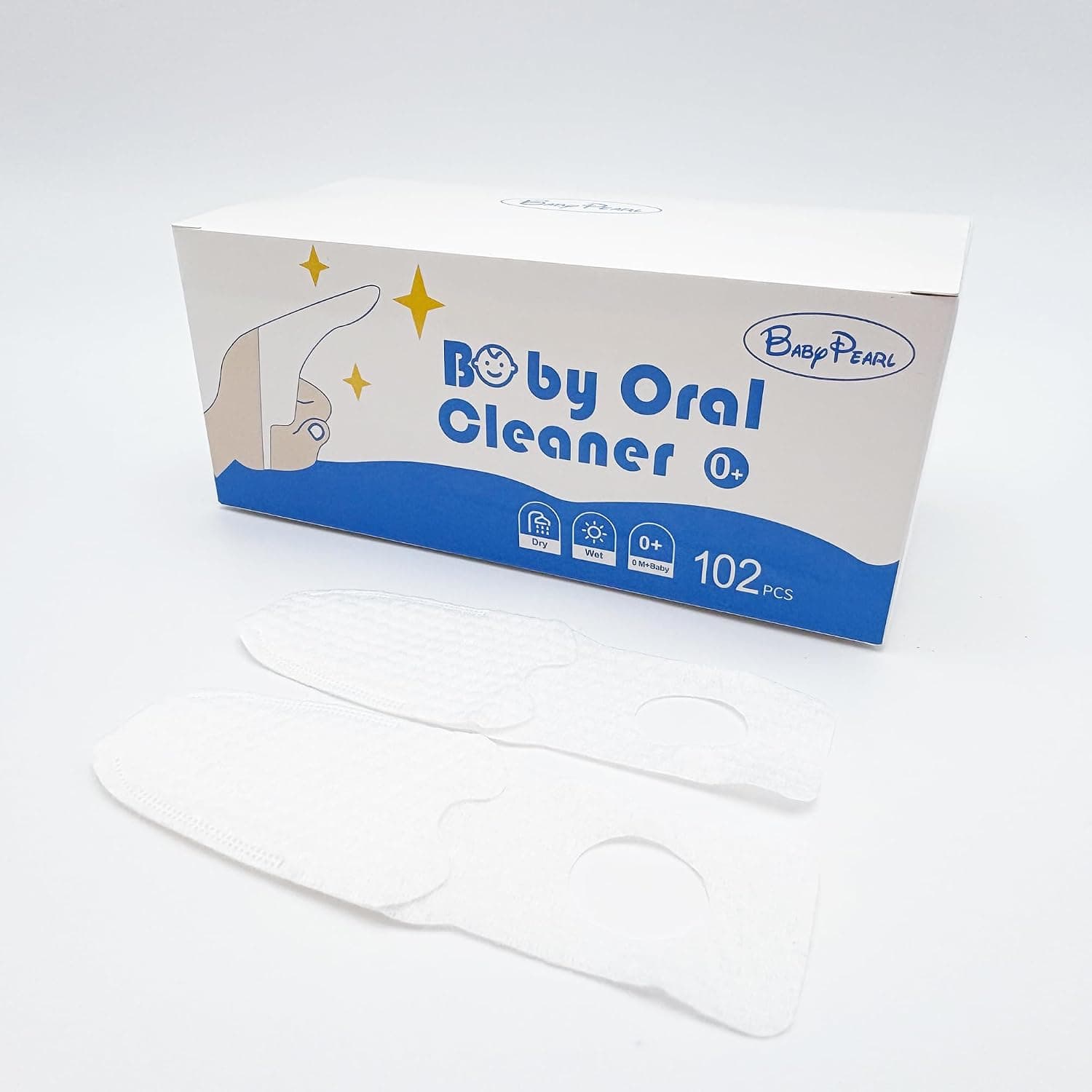 Infant Toothbrush Skim Gauze Baby Tongue Cleaner Baby Toothbrush 102PCS, Baby Oral Cleaner Newborn Disposable Baby Tongue Brush, Care 0-36 Month Baby Newborn