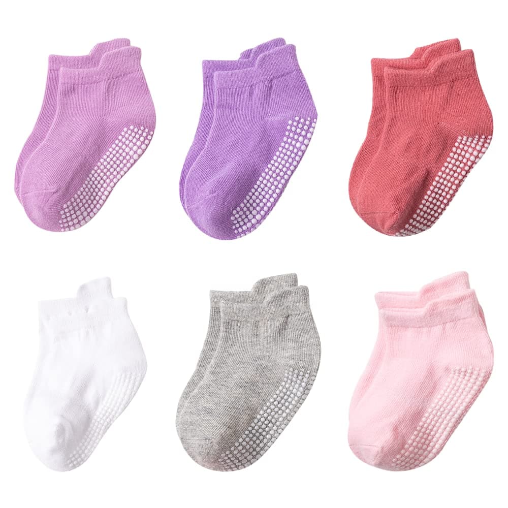 Ki-Shop Toddler Socks for Boys and Girls - Non Slip Baby Socks - Breathable Low Cut Anti Skid for Kids