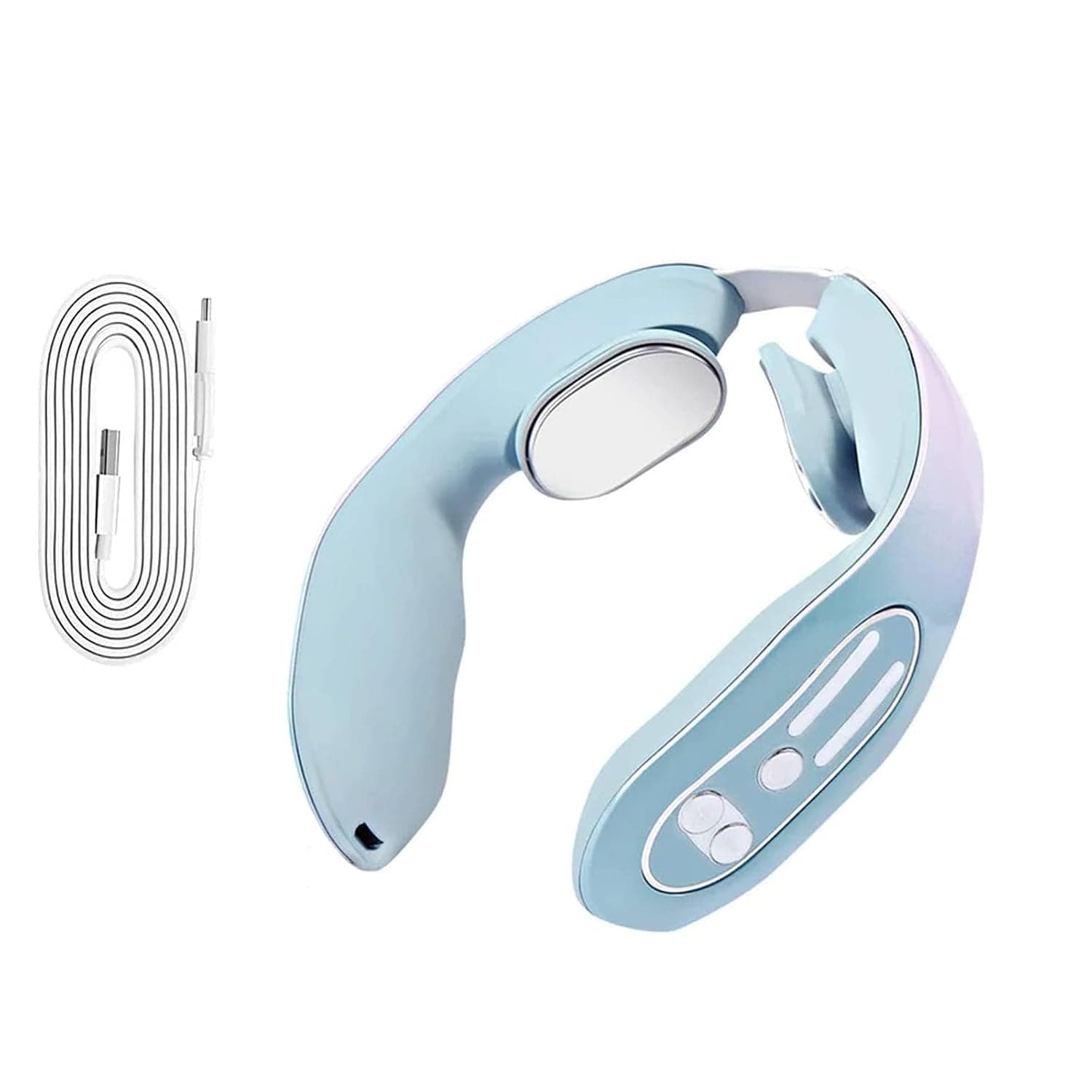 X spring Neck Massager, Intelligent Heating Massage with EMS Technology, Portable Lymphatic Drainage Device with 12 Modes for Shoulder Pain Relief and Muscle Relaxation