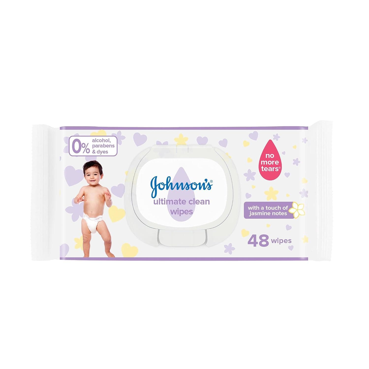 Johnson's Baby Wipes, Pack of 48 Wipes, Ultimate Clean and Gentle Care, for Sensitive Skin, Dermatologically Tested, Fragrance-Free, Alcohol-Free, Soft and Strong for Everyday Use